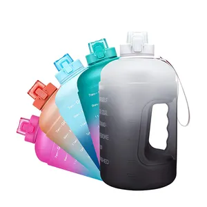 Gallon Water Bottle Personalized Leak Proof Large Capacity Durable Portable Motivational Time Marker Water Bottle Carrier Half Gallon
