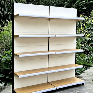 Estanterías Metálicas Multicapa de Alta Calidad para Supermercados Comerciales, Góndola Blanca con Placa Trasera Simple o Doble para Exhibición en Tiendas - Product Image 1