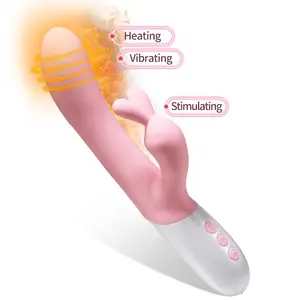 Heating Rabbit vibrator silicone dildo for women vaginal pleasure with bunny ears