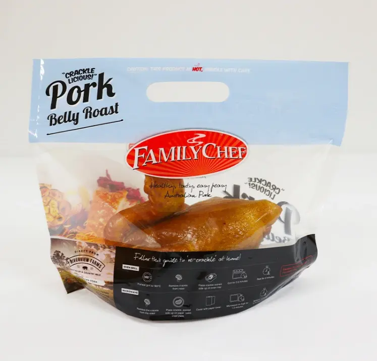재밀봉 가능한 지퍼 플라스틱 포장 구운 치킨 백 고기 햄 갈비뼈 가금류 해산물을위한 터키 구이 요리 가방