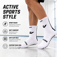 Chaussettes antidérapantes personnalisées en caoutchouc à pois noirs, impression de logo personnalisée, chaussettes antidérapantes pour le football, le soccer, la gym et l'entraînement