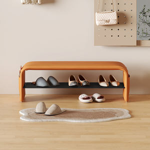 <span class=keywords><strong>Armoire</strong></span> à chaussures moderne en cuir rembourré avec cadre en fer et rangement - Product Image 1