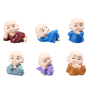 Mini Estatueta de Monge Bebê em Resina Kawaii, Estátuas de Buda para Meditação Zen, Ornamento para Mesa, Bonsai, Aquário e Jardim de Fadas, Atacado, DIY - Product Image 1