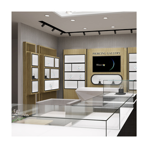 High End Luxury Gold Vitrine Showcase Jewelry Display Jewelry Shop Interior Boutique Display Cabinet
