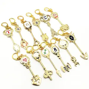New 2022 Anime Fairy Tail 12 Constellation Lucy Keychain Metal llavero Keyrings For Woman Girl Bag Accessory Keychain
