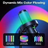 Micrófono de Condensador USB OEM de Alta Gama para PC, Teléfono, Streaming, Grabación, Reducción de Ruido, Micrófono Cardioide con Iluminación RGB