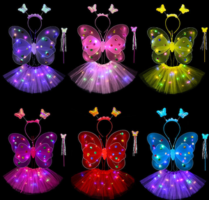 Le <span class=keywords><strong>ali</strong></span> d'<span class=keywords><strong>angelo</strong></span> in Costume hanno portato <span class=keywords><strong>ali</strong></span> di farfalla le ragazze illuminano la gonna Tutu a LED con bacchetta e fascia - Product Image 1