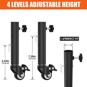 Adjustable Folding <strong>Table</strong> <strong>Leg</strong> <strong>Extenders</strong> with Wheels Adjustable <strong>Table</strong> Risers with Locking Caster Heavy Duty Steel <strong>Table</strong> <strong>Leg</strong> - Product Image 4