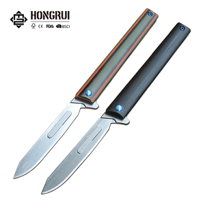 Couteau pliant de survie Hongrui de haute qualité en acier au carbone série 60, couteau de poche pliant pour le camping avec poignée en G10 - Product Image 1