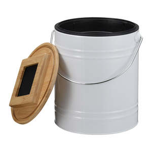 Poubelle de cuisine moderne écologique ronde de 3 L, anti-odeurs, avec couvercle roulant, structure intégrée pour éponge, classification des déchets - Product Image 3