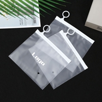 Bolsa con cremallera esmerilada biodegradable con logotipo de impresión personalizado, bolsa con cremallera pequeña de plástico transparente con cierre de cremallera de PVC para embalaje de joyería