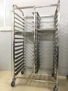 Best Verkopende Commerciële Dubbele Laag Voedsel Winkelwagen Rvs Brood Bakkerij Koeling Rack Trolley 15 20 32 Lagen - Product Image 5