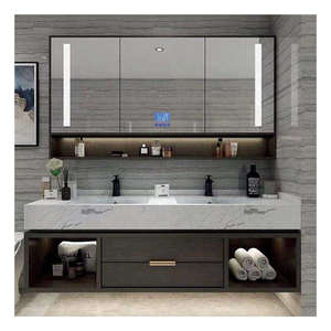 Mobile Bagno Moderno in Legno Resistente all'Acqua con Specchio e Lavabo per Hotel e Appartamenti - Vendita all'Ingrosso - Product Image 1