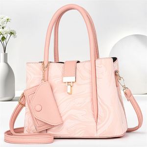 Bolsos de mano con diseño geométrico de moda, impermeables, de piel sintética, conjunto de bolso y cartera. - Product Image 1