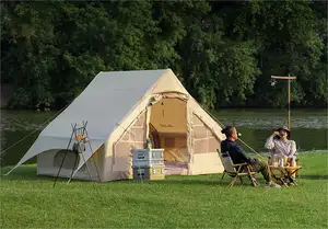 Надувная кемпинговая палатка с насосом, роскошная палатка для салона с сетчатым окошком и дверями
