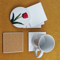 Sous-verres classiques en céramique avec dos en liège, résistants à la chaleur, surface lisse brillante, écologiques, durables, protection des meubles, sublimation