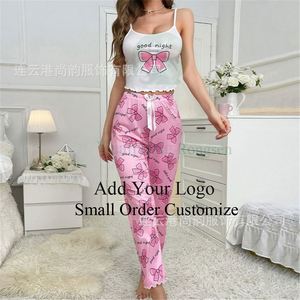 Set Pigiama 3 Pezzi da <span class=keywords><strong>Donna</strong></span> con Logo Personalizzato: Cappotto Lungo, <span class=keywords><strong>Pantaloni</strong></span> e Canotta in Tessuto Waffle a Costine - Product Image 5