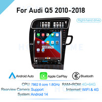 Radio de coche DVD 12,1 pulgadas Android 14 compatible con CarPlay inalámbrico para Audi Q5 2010-2018 pantalla HD navegación GPS para coche Androidauto