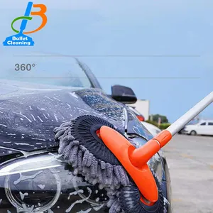 Teleskopik dapat disesuaikan 360 berputar pel ajaib multifungsi pel Chenille untuk pembersih mobil pegangan panjang sikat cuci mobil mikrofiber