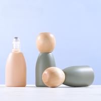 Morandi 12ml Roller Ball Bouteille Couverture en bois de hêtre Sous-bouteille en verre coloré Parfum Huiles essentielles Sérigraphié