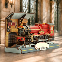 Ensemble de jouets éducatifs en bois 3D à construire soi-même : Bus Chevalier et Voiture Volante, pour enfants