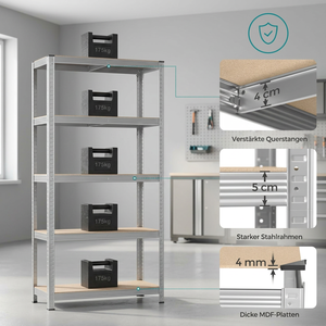 Adjustable Heavy Duty Metal Shelving <b>Unit</b> Boltless Racking Shelves Garage Shelf Warehouse - Product Image 4
