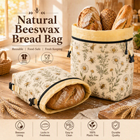 Sacs à pain réutilisables en lin et coton pur avec logo personnalisé, sacs à donuts en cire d'abeille pour pain maison et boulangerie, avec fermeture éclair