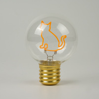 Lampe LED Edison en verre transparent à intensité variable, forme dessin animé, haute luminosité, portable, pour décoration intérieure