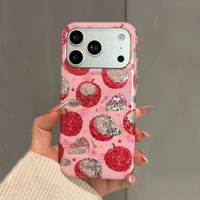 Zomerse zoete lychee fruitprint glanzende IMD TPU telefoonhoesje voor iPhone 17 Pro Max 16 15 Stootbestendige harde achterkant