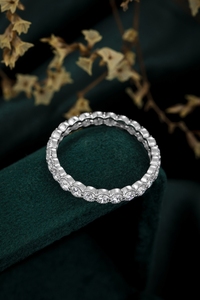 Classic 10K Solid White Gold 1.42ct Oval Cut Lab Grown Diamond <b>Ring</b> | Oval Cut Lab Created Diamond Wedding Band <b>Ring</b> for Women - Product Image 2