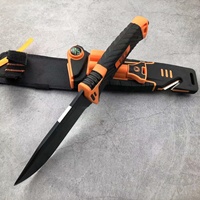 Couteau tactique à lame fixe de qualité industrielle pour la survie en plein air, le camping et la chasse, en acier inoxydable 420, avec lumière LED, multi-outils, OEM