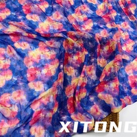Tissus JACQUARD en mousseline de soie à imprimé doré métallique, étoffe pour robe, nouvelle mode 2022