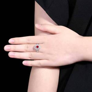 Pigeon Blood Ruby <b>Ring</b> Natural Unheated Mozambique 1.02ct Oval Ruby 18K Solid Gold <b>Ring</b> 48Pcs <b>Diamonds</b> wedding Statement Jewelry - Product Image 6