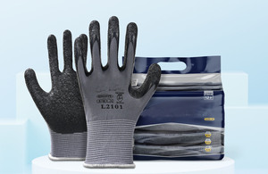 Trọng Lượng Nhẹ Linh Hoạt Polyester Cao Su Tự Nhiên Lớp Phủ Matte Kết Thúc Lòng Bàn Tay Bề Mặt <span class=keywords><strong>3D</strong></span> Chống Trượt Kết Cấu Làm Việc An Toàn Găng Tay Găng Tay - Product Image 3