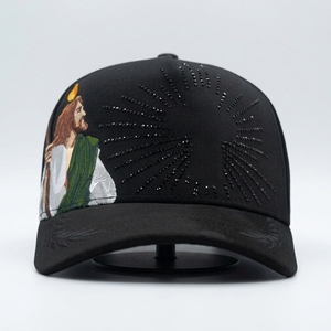 Nuovo Arrivo Cappellino da Baseball X Regolabile di Lusso con Visiera in Camoscio a Righe, Logo Ricamato a Croce con Motivo Piccione e Gesù Personalizzato, Brillante - Product Image 2