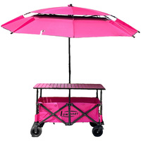 Chariot pliant d'extérieur personnalisé à roues larges, chariot de jardin, chariot de plage, chariot de camping avec pare-soleil amovible, poussette-chariot