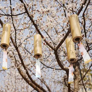 Bamboo Wooden memorial Wind Chimes for Outdoor Garden Patio Home Decoration Meditation Relaxation Chord G-B-D-C
