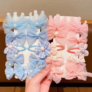 Cute Girl Princess Hair Accessories Set Sweet Simple Style Candy Color Fabric Mesh <strong>Bow</strong> Hairpins and Hair <strong>Clips</strong> - Product Image 3