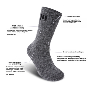 <span class=keywords><strong>Chaussettes</strong></span> en laine d'alpaga de haute qualité en gros, unisexes, chaudes, respirantes, épaisses, en laine mérinos naturelle, pour la randonnée en plein air, le <span class=keywords><strong>ski</strong></span> et le quotidien - Product Image 3