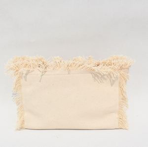 Bolsa de Aseo de Lona de Alta Calidad con Cierre, para Mujer, con Flecos, para Maquillaje, Bolso de Mano para Mujer - Product Image 4