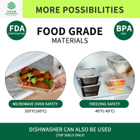 Grand plateau à viande jetable du fabricant, boîte de nourriture à emporter en plastique empilable recyclable personnalisable de qualité alimentaire pour salade de sushi
