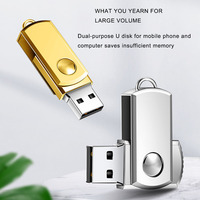 Stik Flash Drive Putar Mental Logo Kustom Penjualan Terlaris 1GB 2GB 4GB 8GB 16GB 32GB 64GB 128GB USB 2.0