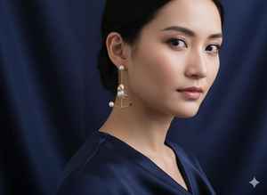 Boucles d'oreilles de fête de style fusion antique avec un design fantaisie et un polissage or de haute qualité, idéales pour les fonctions festives, les mariages et les occasions élégantes - Product Image 3