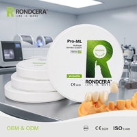 Bloc de zircone multicouche polyvalent Rondcera Pro 98 mm pour laboratoire dentaire, bloc de zircone multicouche dégradé pour usinage dentaire