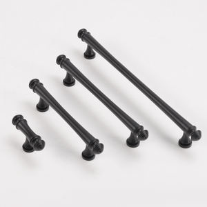 פליז מוצק פליז מוצק להתמודד עם ריהוט צרפתי בסגנון אירופאי מודרני עבור ארונות מטבח חדרי שינה-שחור חיצוני - Product Image 2