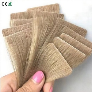 Extensions de cheveux brésiliens Remy à double trame et cuticules alignées, 100g, avec bande adhésive invisible, non traités, couleur personnalisable - Product Image 1