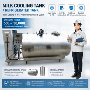 Petite machine de fabrication de lait pasteurisation yaourt refroidissement glace 100L 150L 500L 1000L Machines de transformation laitière <span class=keywords><strong>fromage</strong></span> - Product Image 6