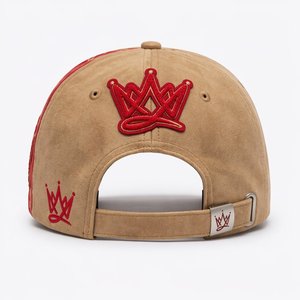 Wholesale T&L Custom Logo Flat Embroidery Rhinestones 6-Panel Faux Suede Adjustable Luxury <b>Vintage</b> Bling Baseball <b>Cap</b> - Product Image 4