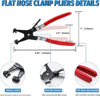 Kit d'assortiment de 130 pinces à ressort pour flexibles de 6-25 mm avec pince à flexibles plate pivotante, pinces en acier à tension constante