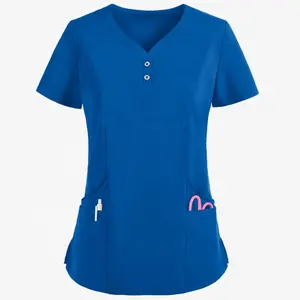 Medical Scrubs Suppliers 4 Pockets Scrubs Tops Doctor Uniform